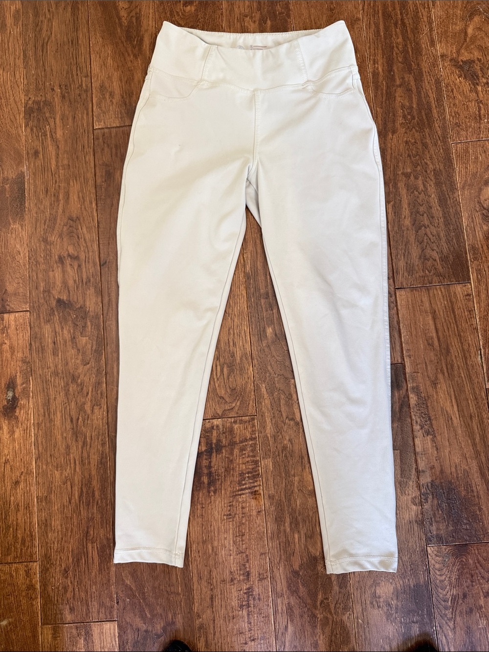 Vooveeya Cream High-Waist ponte leggings sz m